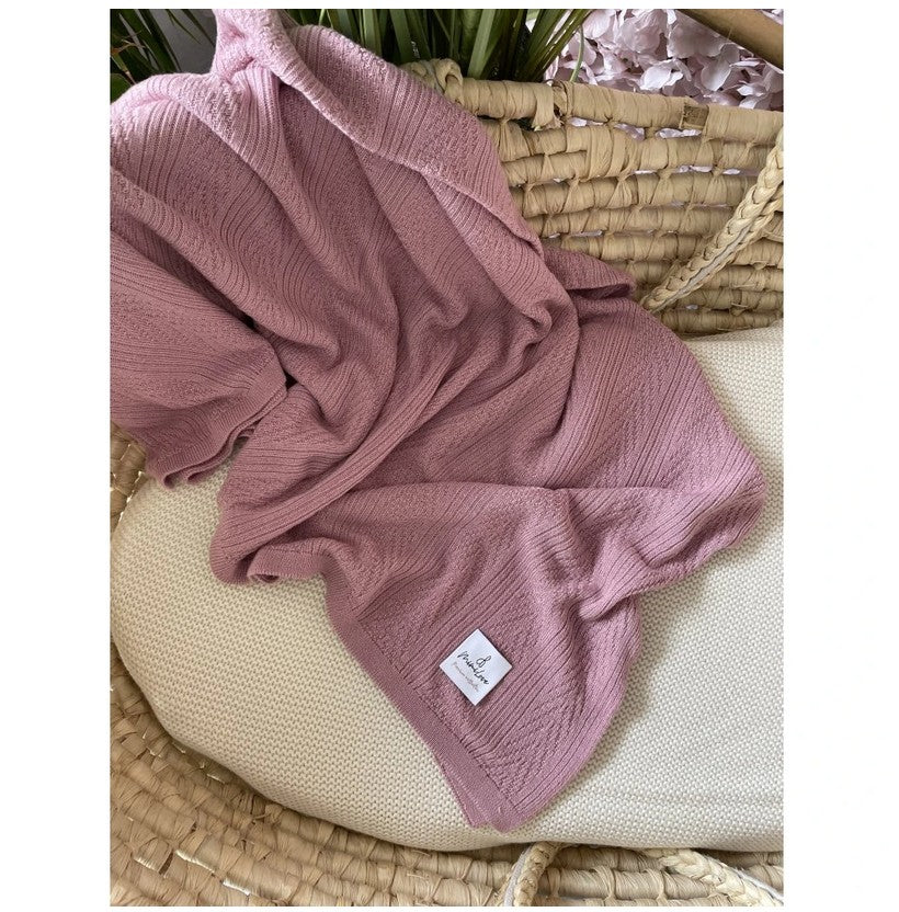 Leichte gemusterte Decke Puderrosa