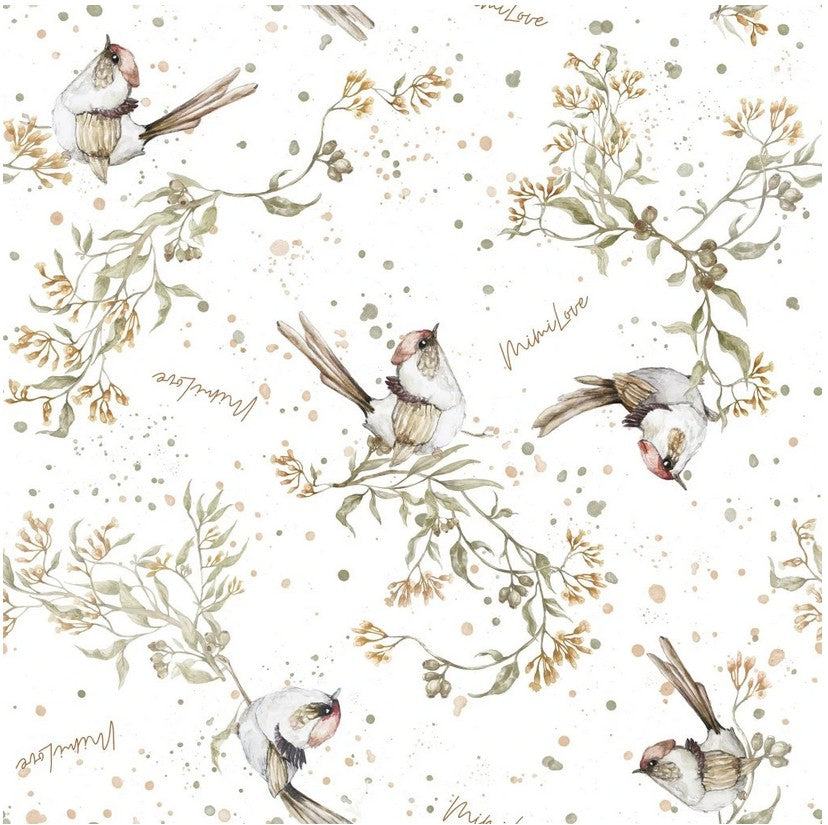 Musselin-Mullwindel 100 x 100 cm Golden Birds
