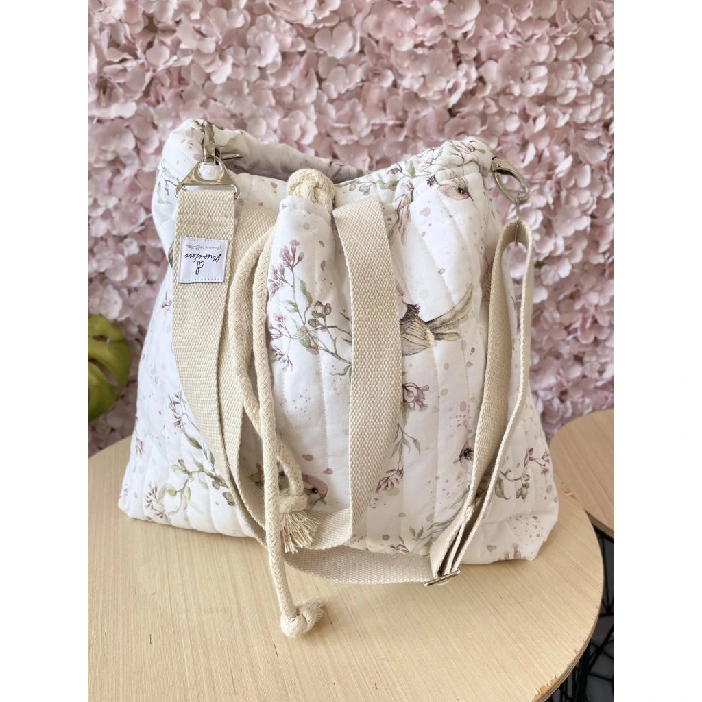 Große Tasche Mimilove Golden Birds Rosa