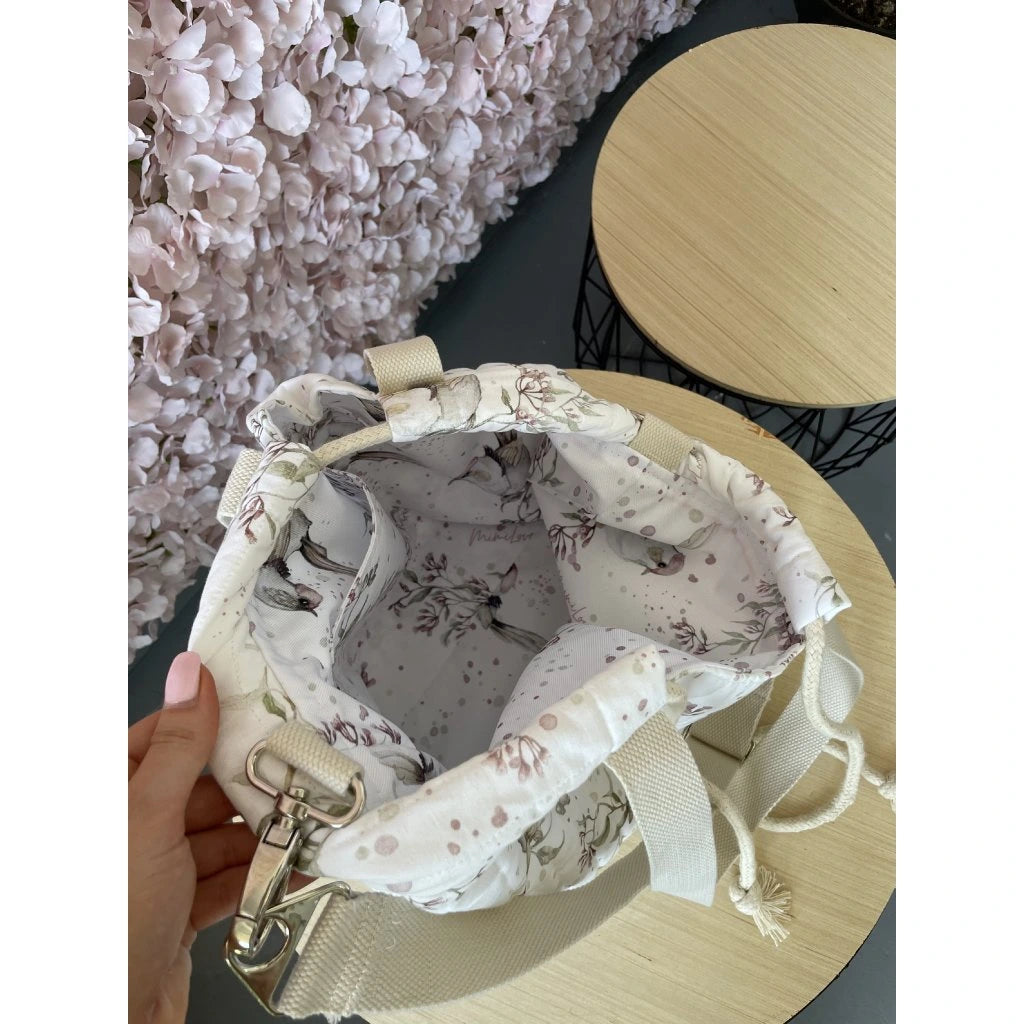 Große Tasche Mimilove Golden Birds Rosa