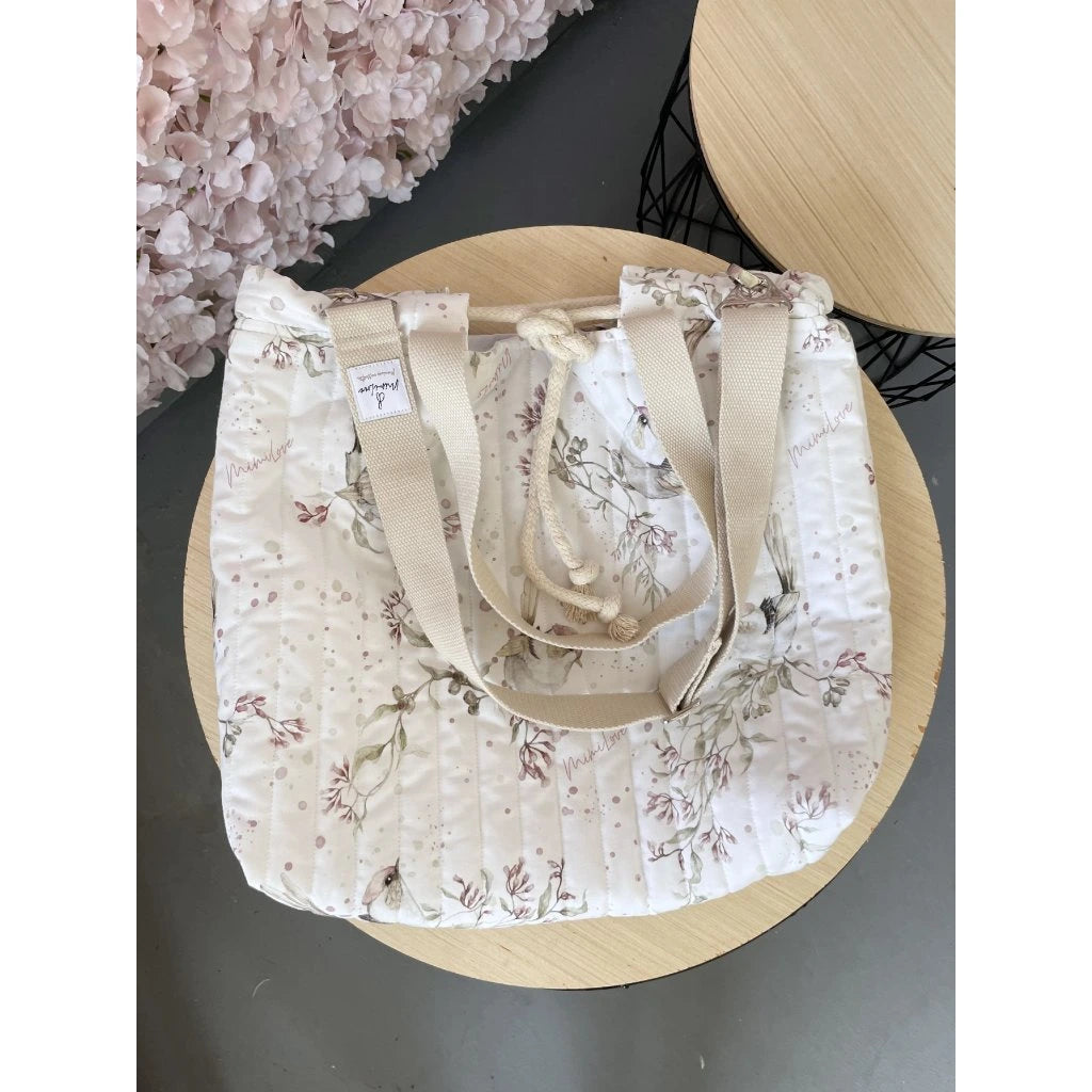 Große Tasche Mimilove Golden Birds Rosa