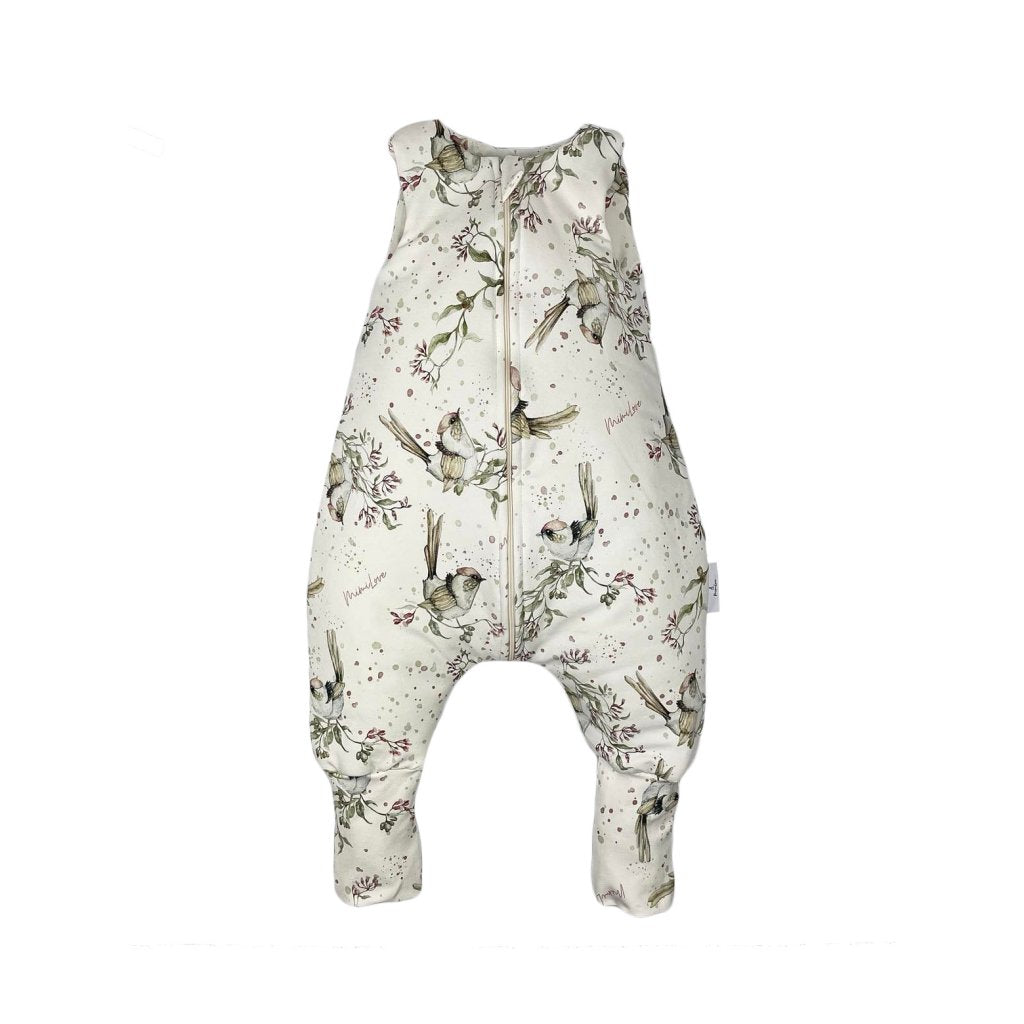 Leichter Schlafsack mit Beinen 09 - 36 Monate - Golden Birds Rosa