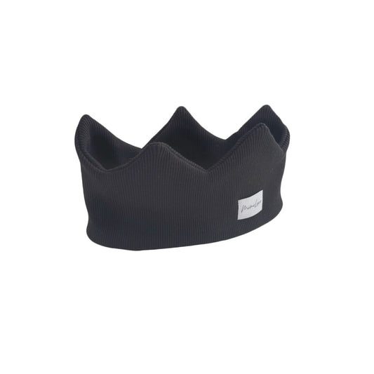 Baumwoll-Stirnband Krone 4- 8 Jahre - Graphit