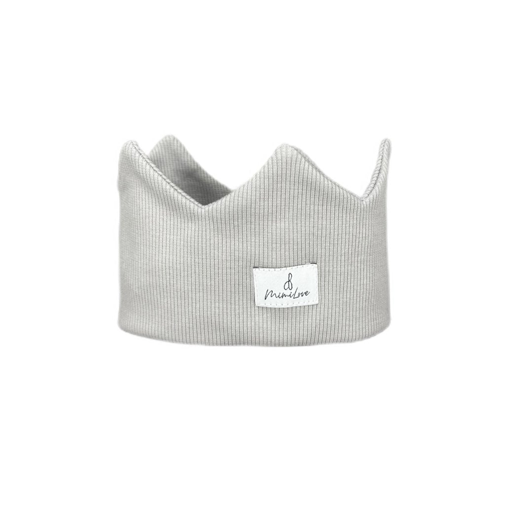 Baumwoll-Stirnband Krone 4 - 8 Jahre - Grau