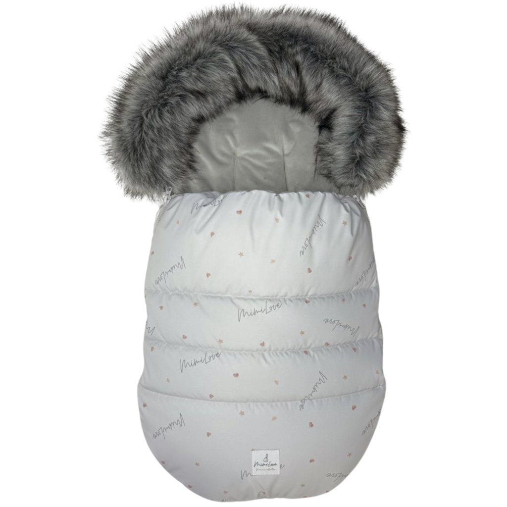 Set aus Fußsack und Handwärmer für den Kinderwagen Grey Basic