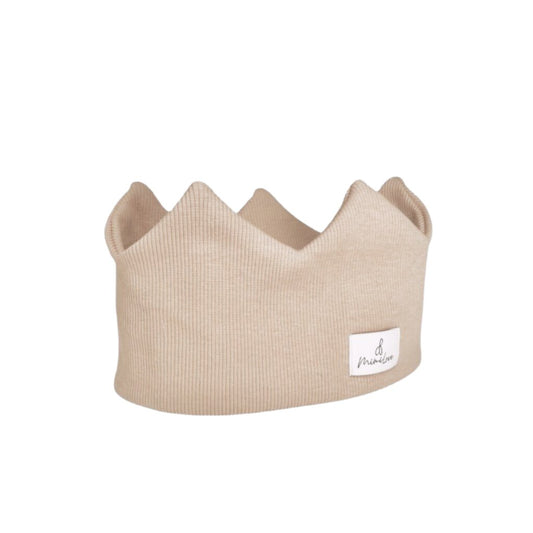 Baumwoll-Stirnband Krone 4 - 8 Jahre - Hellbeige