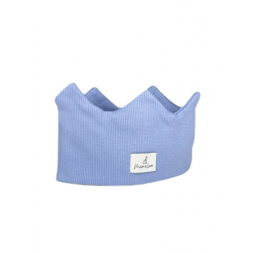 Baumwoll-Stirnband Krone 6 - 12 Monate - Hellblau