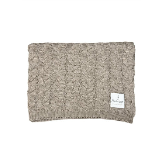 Babydecke aus Merinowolle Hellbraun