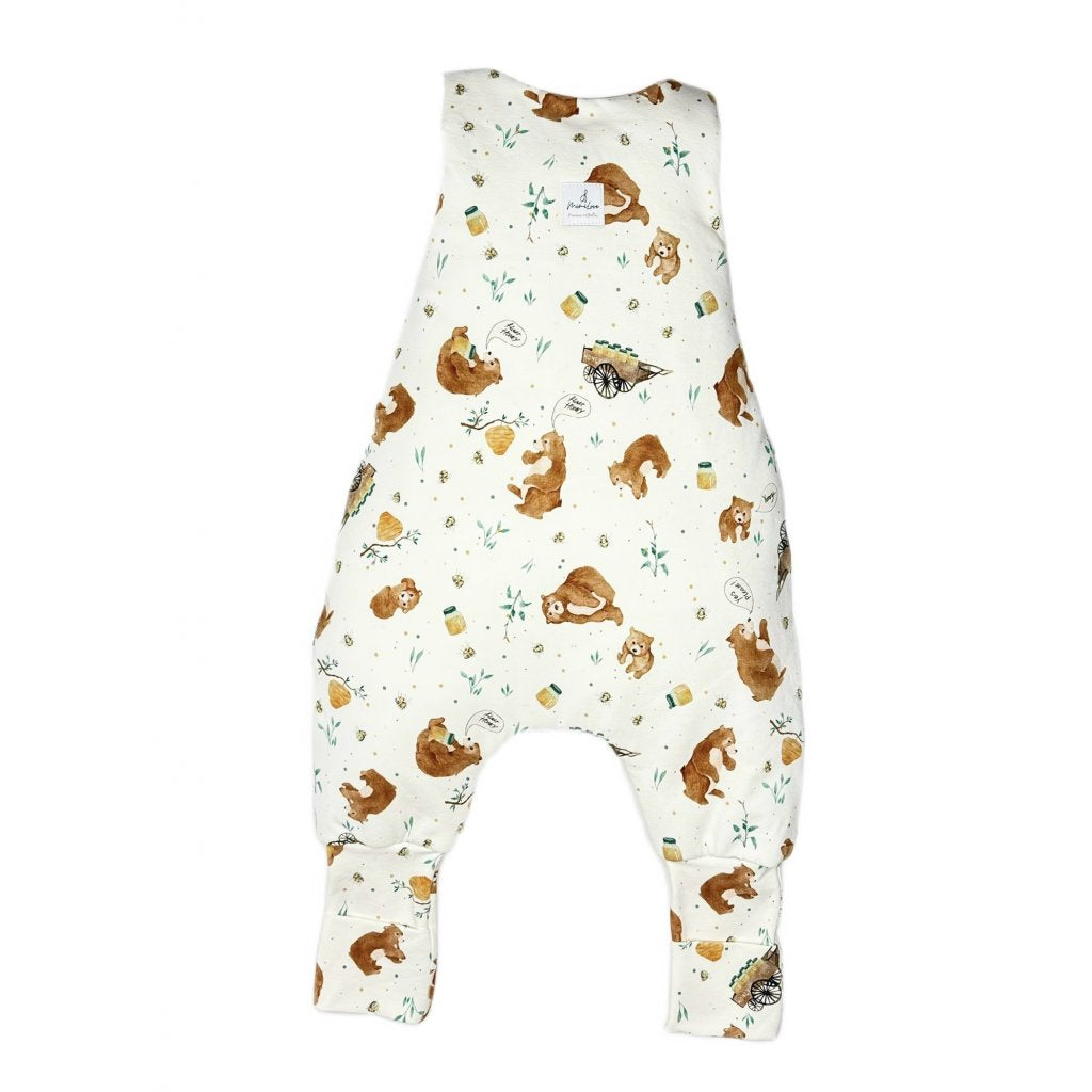 Leichter Schlafsack mit Beinen 09 - 36 Monate - Honig Teddybär