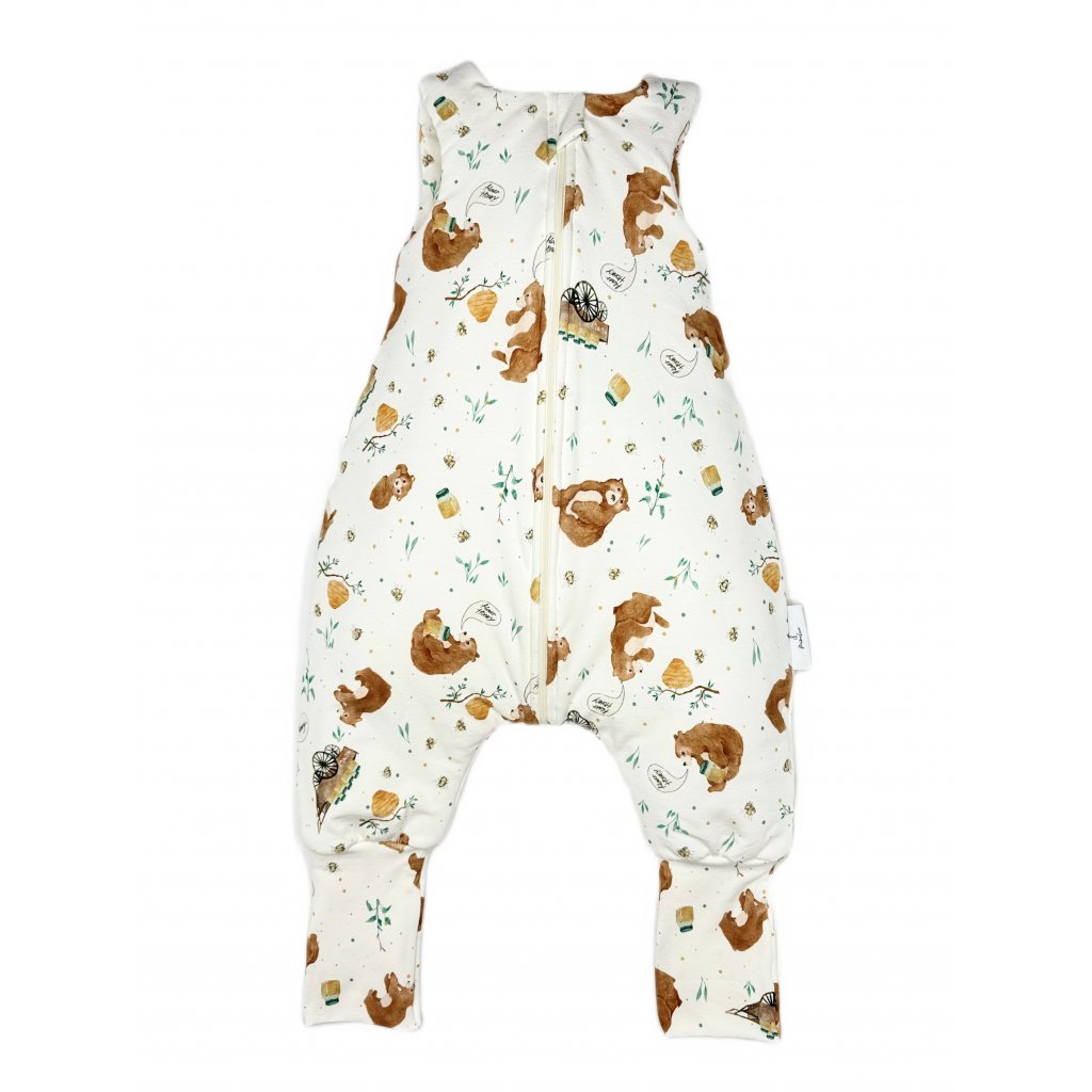 Leichter Schlafsack mit Beinen 09 - 36 Monate - Honig Teddybär