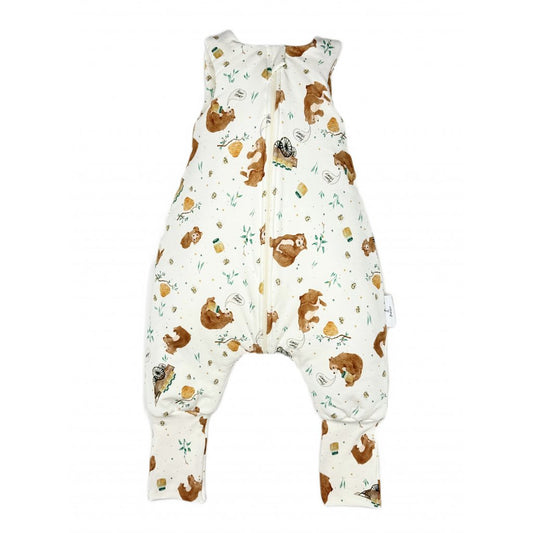 Leichter Schlafsack mit Beinen 09 - 36 Monate - Honig Teddybär