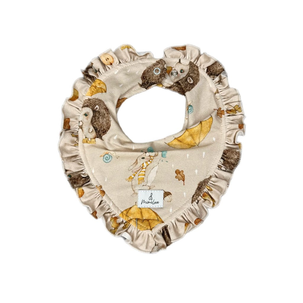 Baby Lätzchen mit Rüschen - Igel