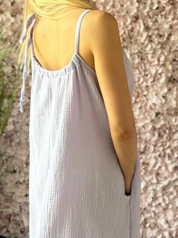 Maxikleid aus Musselin mit Rüschen - UNI