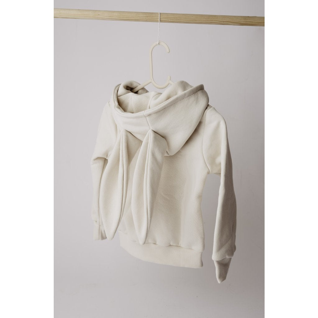 Kinder Hoodie mit Reißverschluss Hase Cremig