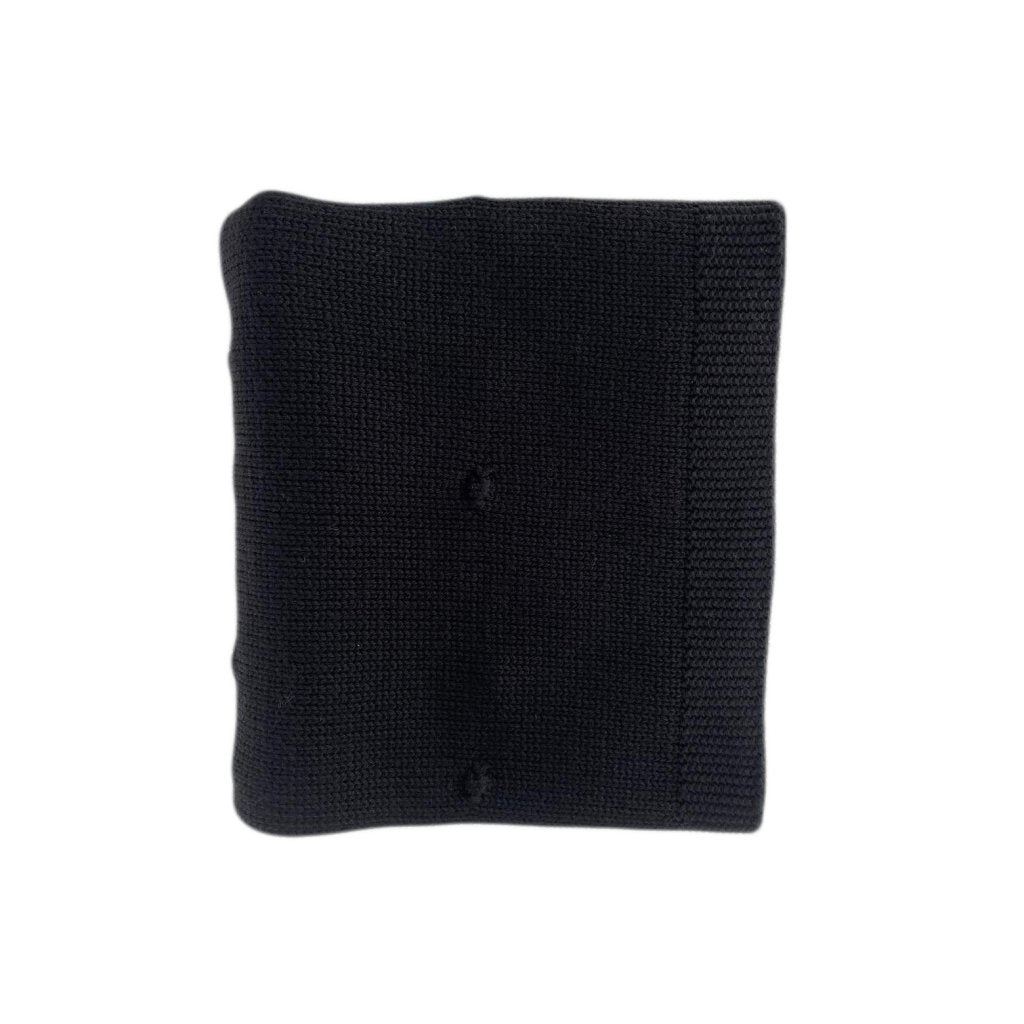 Babydecke aus Merinowolle Schwarz mit Pünktchen
