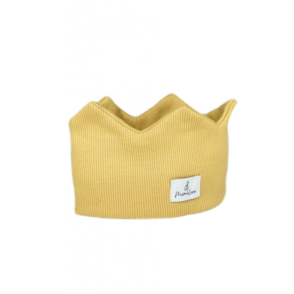 Baumwoll-Stirnband Krone 4 - 8 Jahre - Senf