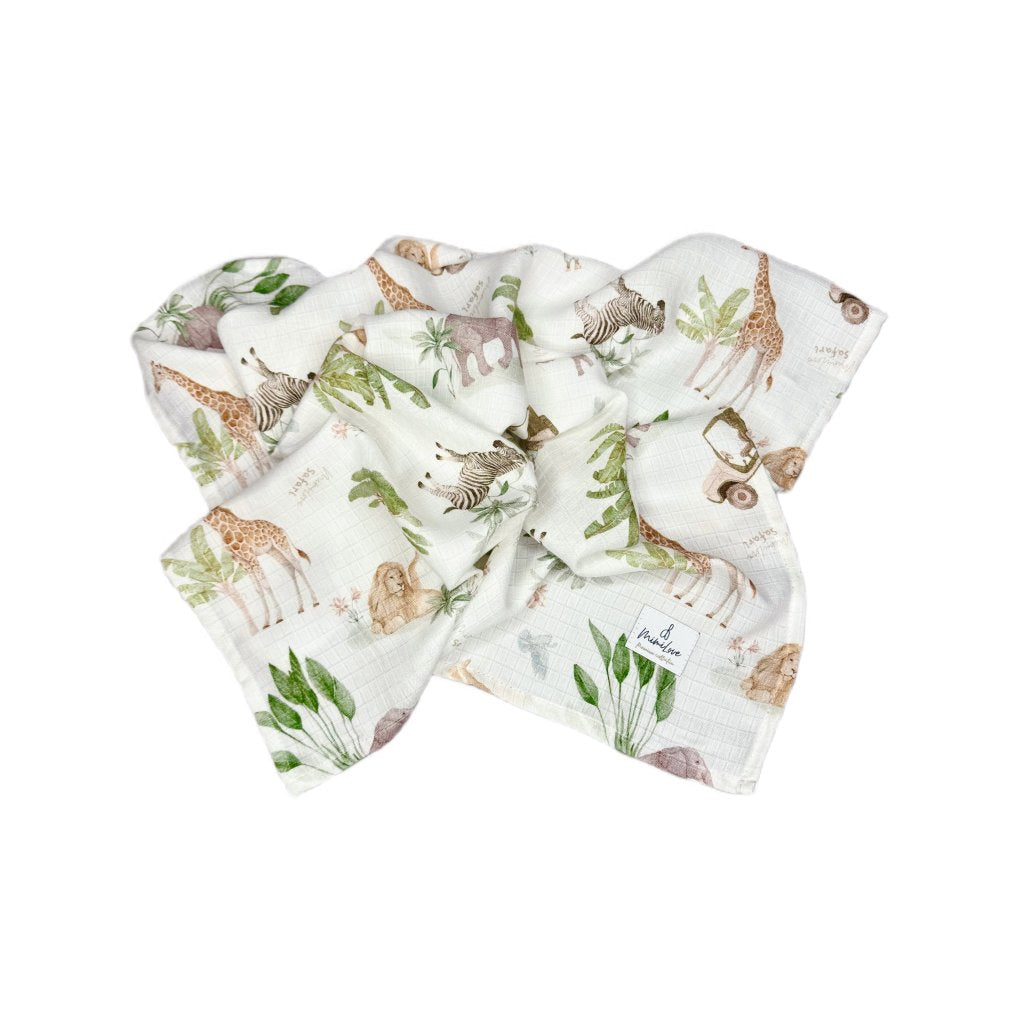 Musselin-Mullwindel 75 x 75 cm Safari