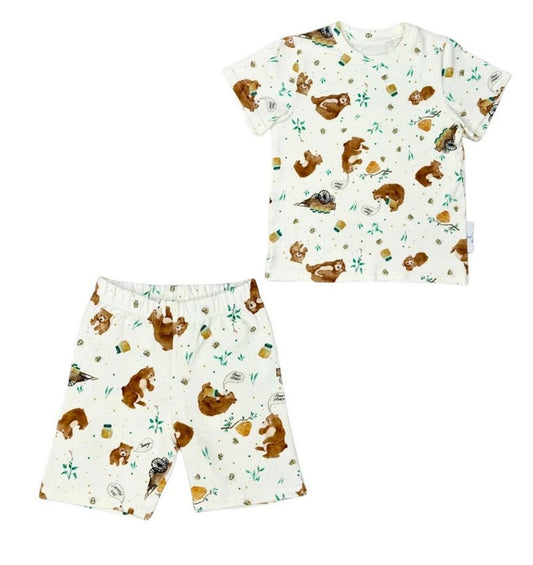 Kurzarm-Pyjama Teddybär