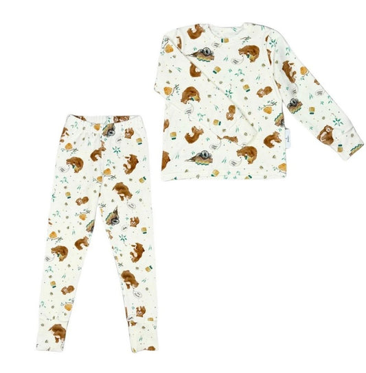 Langarm-Pyjama Teddybär