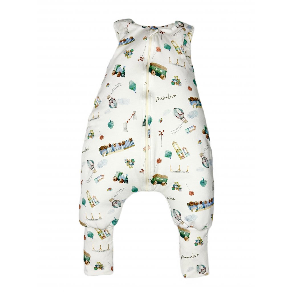 Leichter Schlafsack mit Beinen 09 - 36 Monate - Züge White